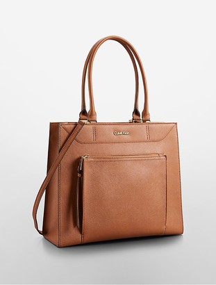 Calvin Klein Saffiano Leather Large Tote Bag