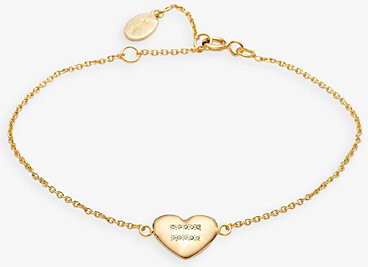 La Maison Couture Womens With Love Darling #5 Equality Heart 14ct Yellow Gold-Plated Vermeil Sterling-Silver and Cubic Zirconia Pendant Bracelet