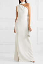 Thumbnail for your product : Brandon Maxwell One-shoulder Draped Crepe Gown - White