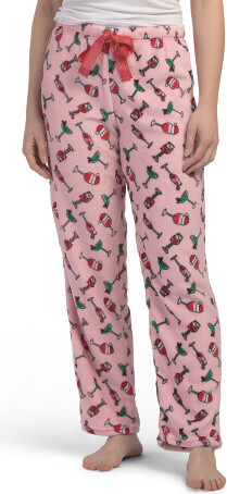 TJMAXX Holiday Wine Cozy Pajama Pants For Women, Polyester