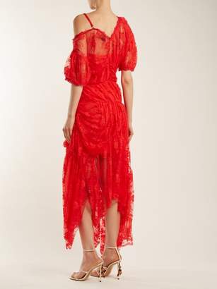 Preen by Thornton Bregazzi Tessie Off The Shoulder Floral Lace Dress - Womens - Red