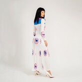 Thumbnail for your product : Yvette LIBBY N'guyen Paris - Women'S Silk Pleated Bathrobe In Athletic Style Exclusive Print - Water Puppet 1 - Color