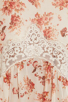 Thumbnail for your product : CAMI NYC Francie lace-trimmed floral-print silk-chiffon maxi dress