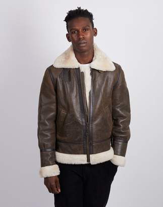 Schott NYC LC1259 Bombardier Shearling Jacket Brown - ShopStyle Outerwear