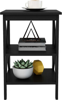 Oxford Small Side Table with UV Lacquered Surface and X-Leg Design, Ideal for Living Room Use