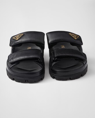 Prada Nappa leather slides - ShopStyle Sandals