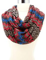 Thumbnail for your product : Charlotte Russe Multi-Color Diamond Chevron Print Infinity Scarf