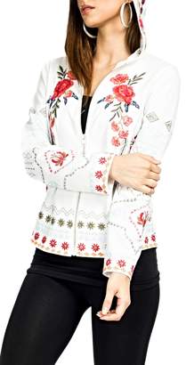 Adore Embroidered Floral Hoodie