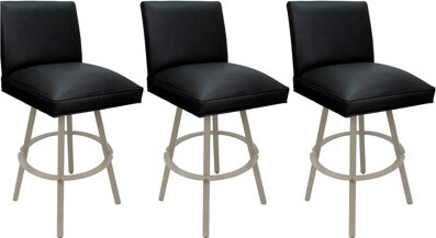 Tobias Designs Set Of 3 Swivel Metal Bar Stools 30" Seat