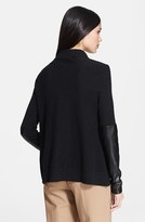 Thumbnail for your product : Milly Leather Sleeve Cardigan