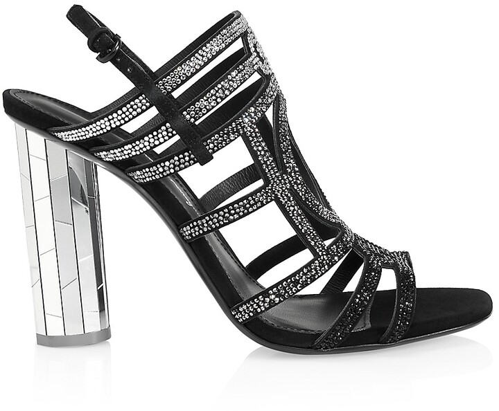 Salvatore Ferragamo Florenzas X5 Crystal-Embellished Slingback Sandals - ShopStyle