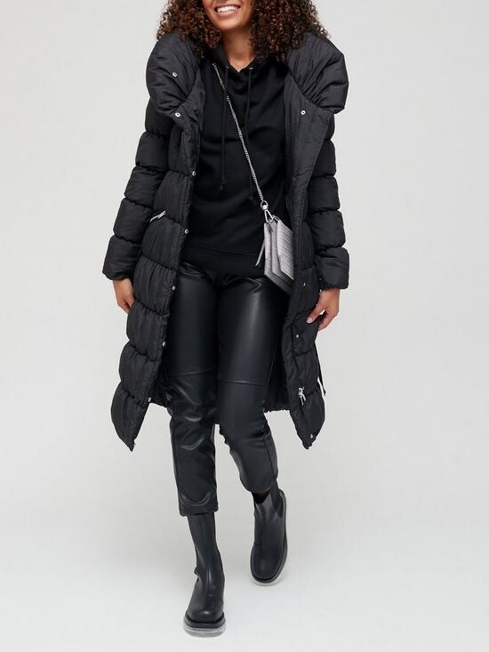 three quarter length padded coat