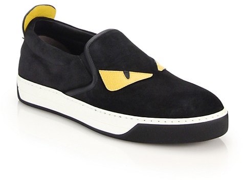 fendi monster slip ons
