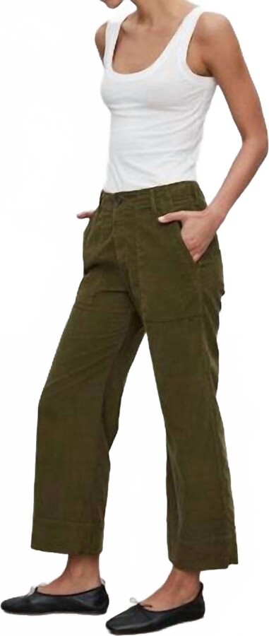 Vera Corduroy Wide Leg Pants In Aloe
