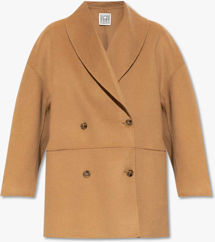 Totême Wool Coat Beige ShopStyle