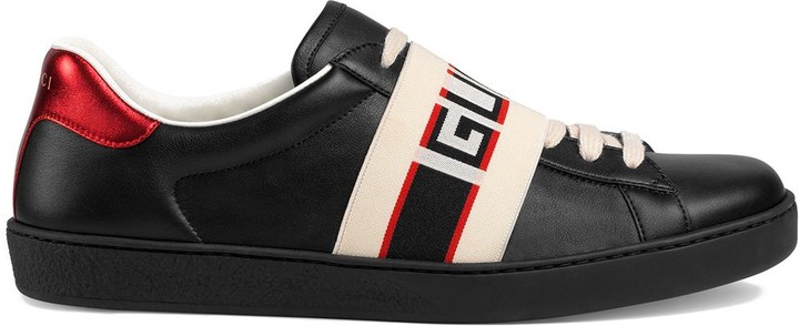 gucci stripe leather sneaker