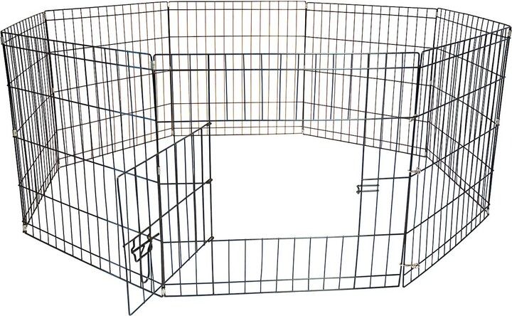 Iconic Pet 8-Panel Portable Foldable Wire Dog Pen, 24-in