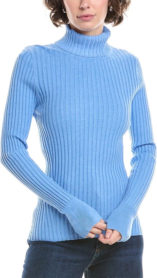 InCashmere In2 by Ribbed Turtleneck Cashmere-Blend Sweater