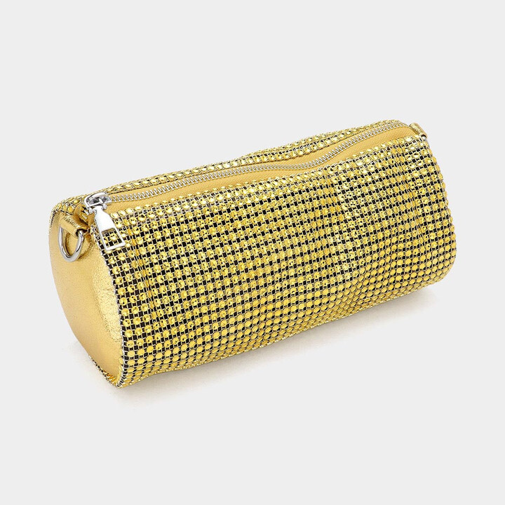 FASHNZFAB Bling Studded Round Mini Crossbody Bag