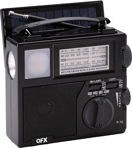 QFX® Portable AM/FM/Shortwave Radio with Bluetooth®, Flashlight, and