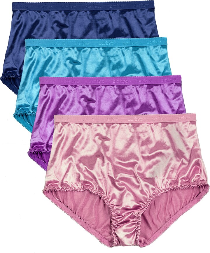 B2BODY Satin Panties Small to Plus Size Womens Underwear Full Coverage  Brief Multi-Pack - ShopStyle