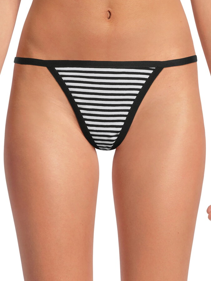 No Boundaries Cotton String Thong Panties, Women’s and Women’s Plus