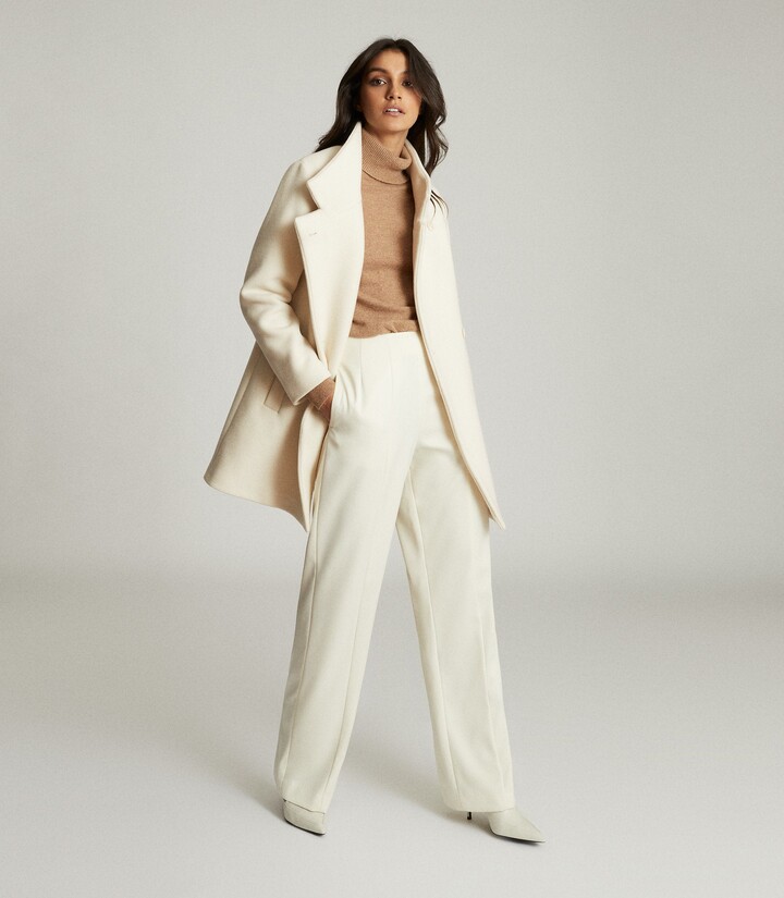 cream wool blend coat