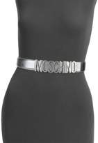 Thumbnail for your product : Moschino Metallic Logo Leather Belt