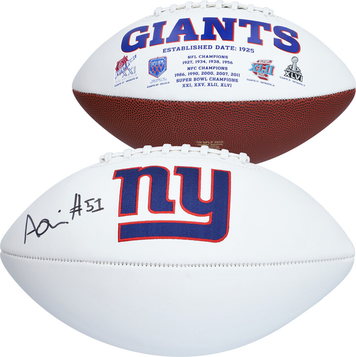 Fanatics Authentic Azeez Ojulari New York Giants Autographed White Panel Football