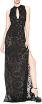 Thumbnail for your product : Roberto Cavalli Side-Slit Keyhole Gown