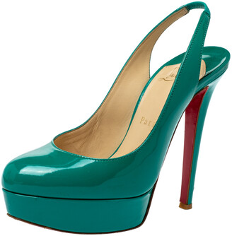 green patent leather shoes
