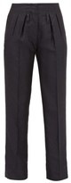 Thumbnail for your product : Giuliva Heritage Collection The Gastone Silk-blend Herringbone Trousers - Navy