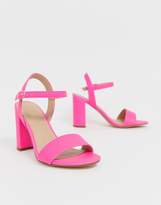 Thumbnail for your product : New Look block heel sandal in neon pink