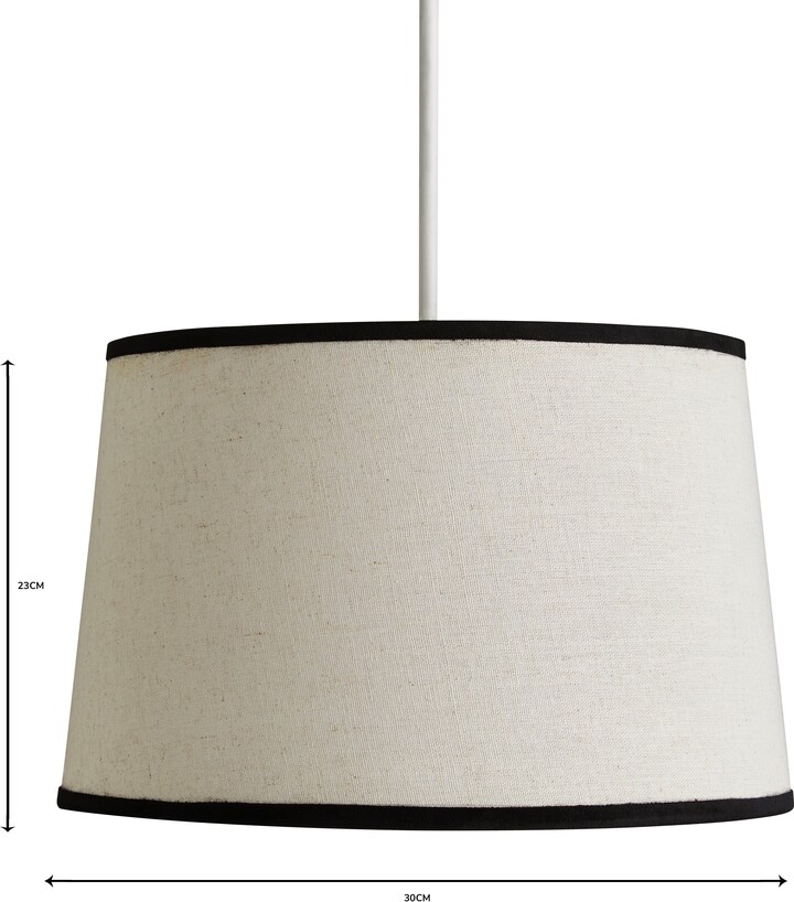 Dunelm Liza Linen Trim Tapered Lamp Shade Black/Beige ShopStyle