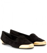 Thumbnail for your product : Alexander McQueen Metal-trimmed suede slippers
