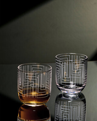 Anton Studio Designs Maze - Double Old Fashioned Tumblers - Clear