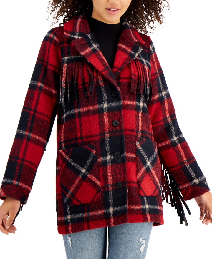red plaid jacket womens