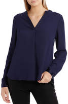 Thumbnail for your product : Miss Shop Satin Trim Roll Cuff Shirt - Indigo