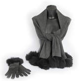 Thumbnail for your product : Holmes Samantha Alpaca Fur Pom Pom Shawl / Wrap