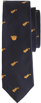 J.Crew English silk tie with embroidered blowfish