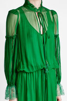 Thumbnail for your product : Roberto Cavalli Silk Dress with Lace and Pleats