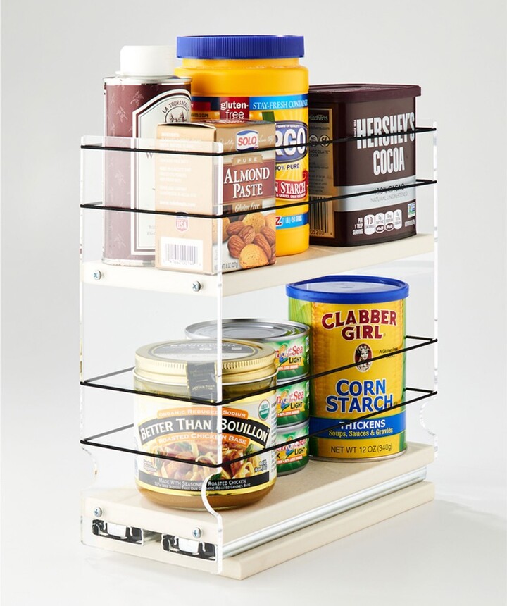 Vertical Spice Mounted 2 Tier Storage Drawer Organizer with a