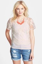 Thumbnail for your product : Soprano Embroidered Mesh Tee (Juniors)