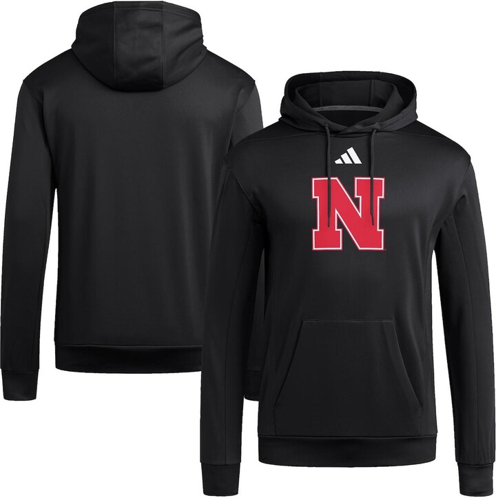 Adidas Men's Black Nebraska Huskers Locker Logo Fleece Pullover Hoodie