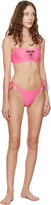 Thumbnail for your product : Moschino Pink Double Question Mark Bikini Top