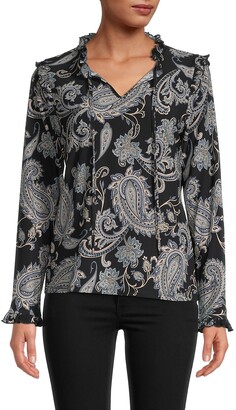 Tommy Hilfiger Paisley-Print Tie Top - ShopStyle