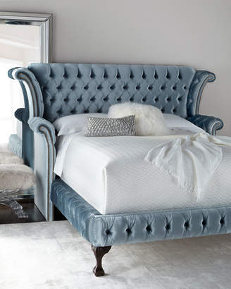 Haute House Carter Teal Queen Tufted Bed