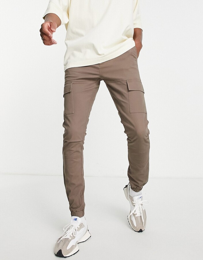 ASOS DESIGN skinny cargo pants in brown - ShopStyle Chinos & Khakis