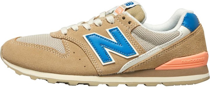 New Balance Womens 996 Trainers Beige/Blue - ShopStyle
