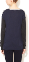 Thumbnail for your product : Rebecca Taylor Colorblocked Crewneck Extended Sweater
